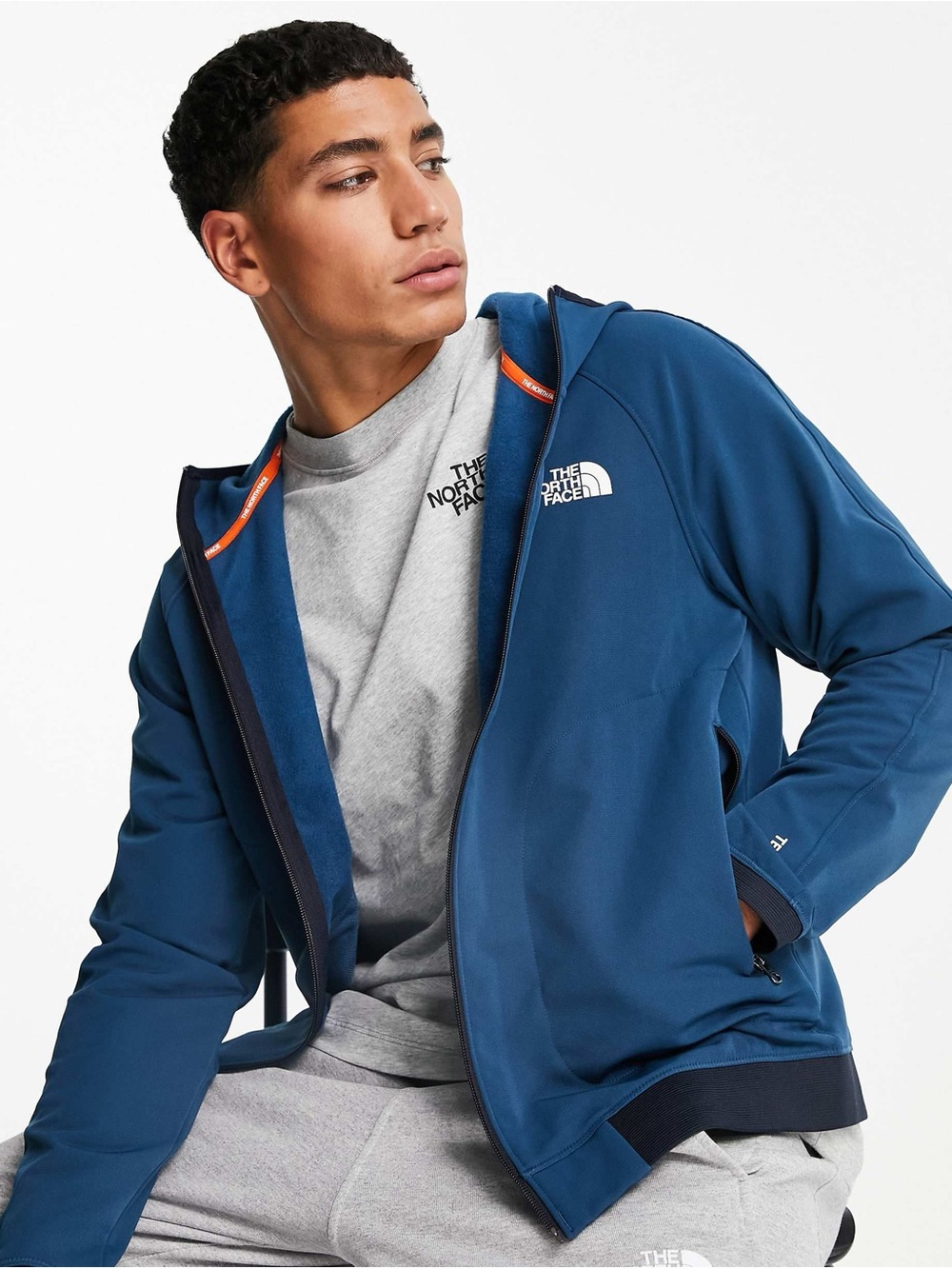 The North Face Tekware Fleece Full Zip Hoodie Jacket Men’s Monterey Blue Size M